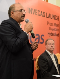 Dasaradha R Gude, CEO , INVECAS addressing the media-w